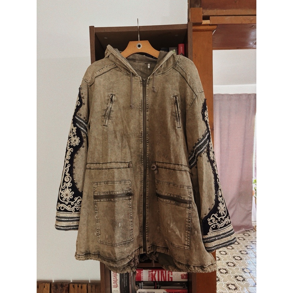 Free People Golden Quills Military Parka